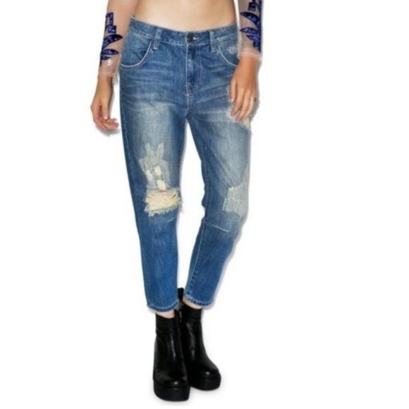 Wildfox Denim - NWT WILDFOX Baggy Crop Worn Out Jeans